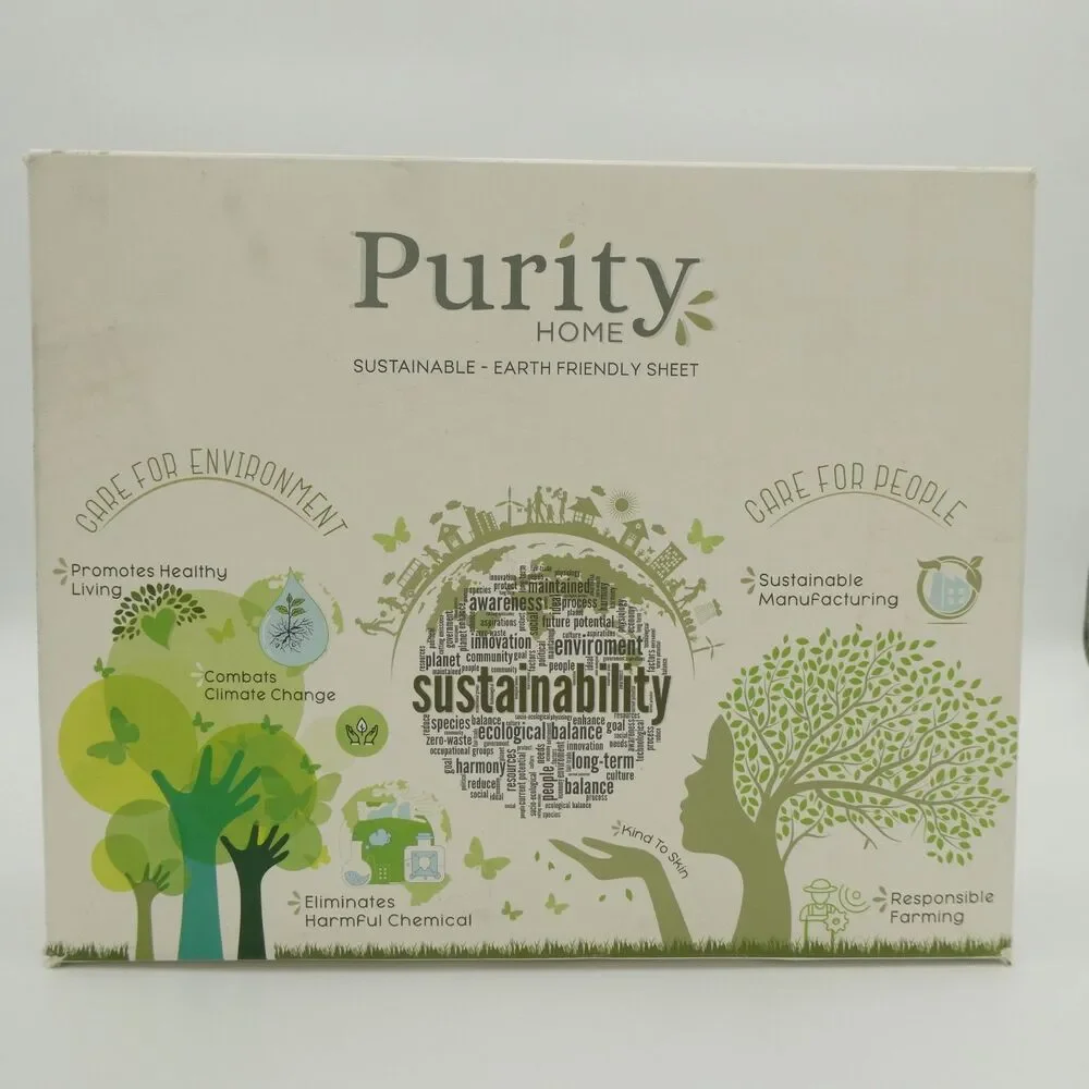 Purity Home King Size Snow Bed Sheet Set, 400TC Deep Pocket Bed Sheets King